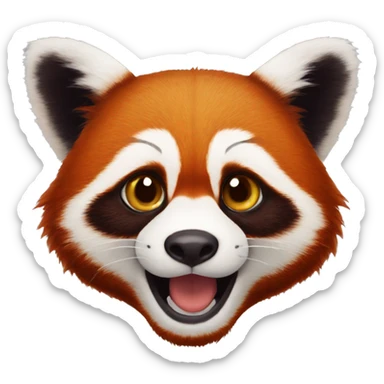 Bean-eyed red panda sticker