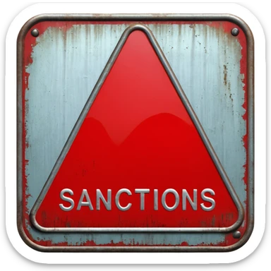 
red road sign with the inscription sanctions sticker
