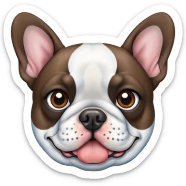 French bulldog merle with different eyes colour one brown another blue almost white sticker