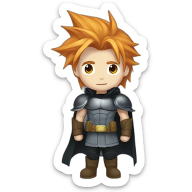 Cloud strife with ginger hair. White batman eyes sticker