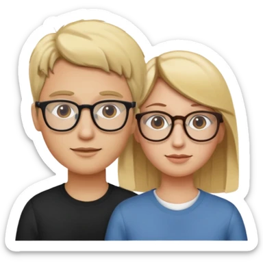 no, one is blonde without glasses, another one brown haired with glasses sticker