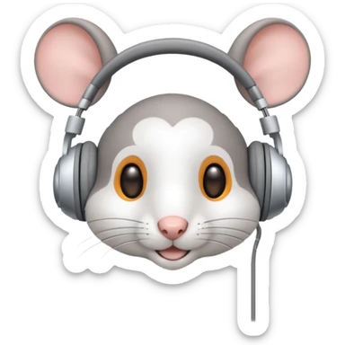 mice wearing headphones sticker