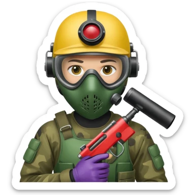 paintball player sticker