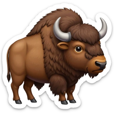 bison with a heart sticker