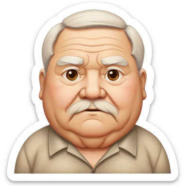 Old fat man with a low taper fade sticker