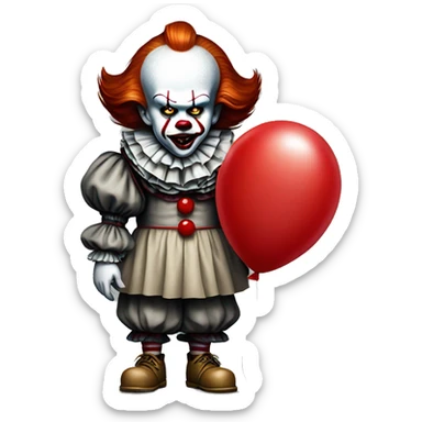Pennywise holding red balloon sticker
