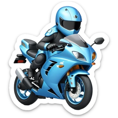 Baby blue Kawasaki ninja sticker
