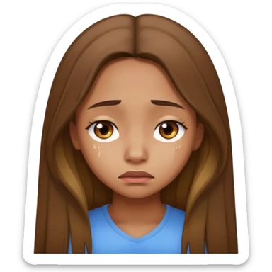 pretty brown girl who is sad sticker