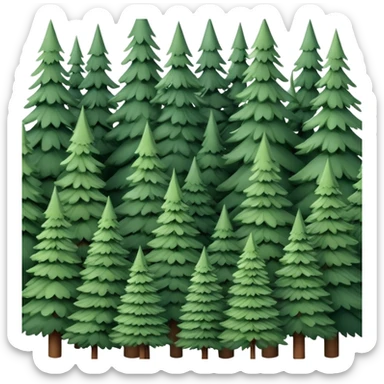 forest of spruce trees sticker
