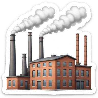 factory building with smokestacks sticker