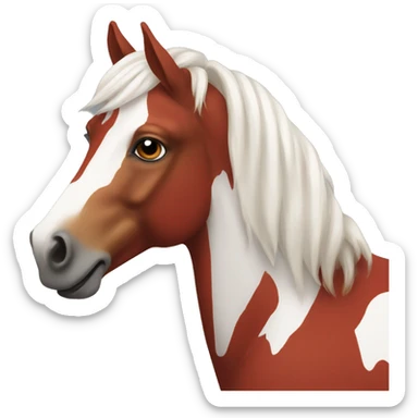 red and white horse  sticker
