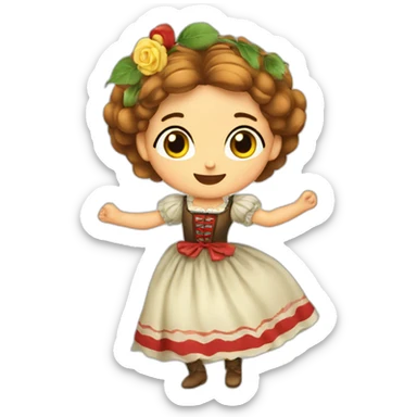The folk polish girl dance sticker