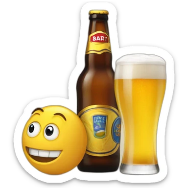 Chat qui boit de la bière à un bart sticker