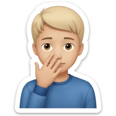 Create a shyness imoji Boys imoji Boys imoji hand in face  sticker