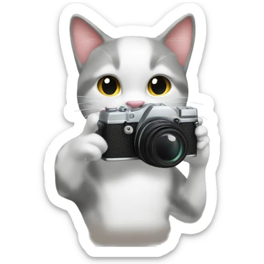 The cat is taking pictures sticker