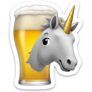 Une licorne qui boit une bière sticker