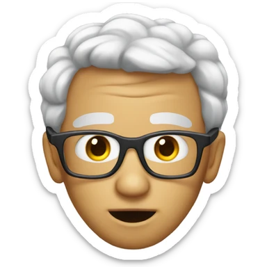 A really creepy nerd emoji  sticker