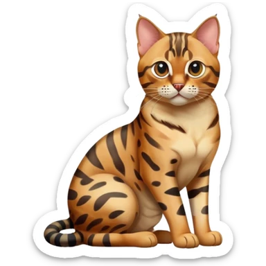 bengal cat full body sitting sticker