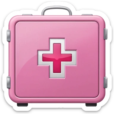 
pink first aid kit cabinet front glass sticker