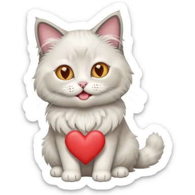 Full body ragdoll Cat with love heart eyes and mouth open sticker