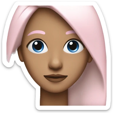 White fan with light pink and blue accents sticker