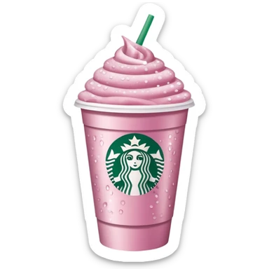 Light pink Starbucks coffee with sparkles sticker