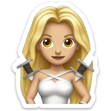 britney spears with two swords sticker