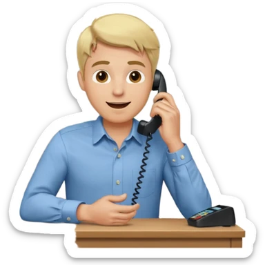 office-boss-excited-phone-desk-blonde-man sticker