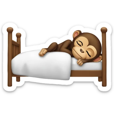 Monkey emoji sleeping in bed emoji sticker
