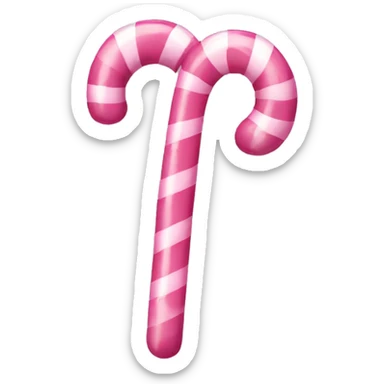 Pastel pink candy cane with pink bow  sticker