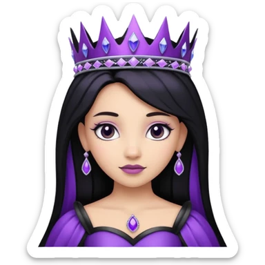 Obsidian Princess – black tiara + violet trim sticker