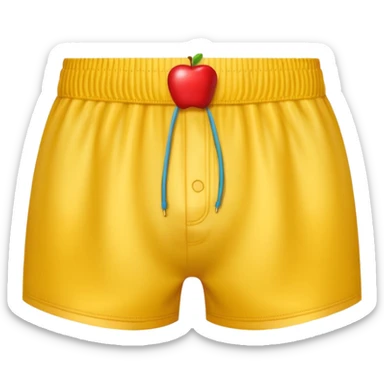 A 3D emoji of a pair of men’s boxer shorts in Apple style. The shorts are simple, mid-length, with elastic waistband, clean fabric texture, and solid color. Glossy, minimal Apple-style rendering, isolated on a white background.






 sticker