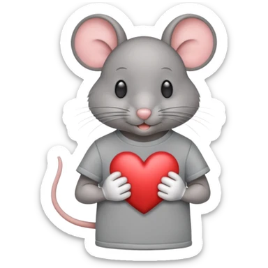 Una ratita con camiseta que ponga R15 y que mande un corazón sticker