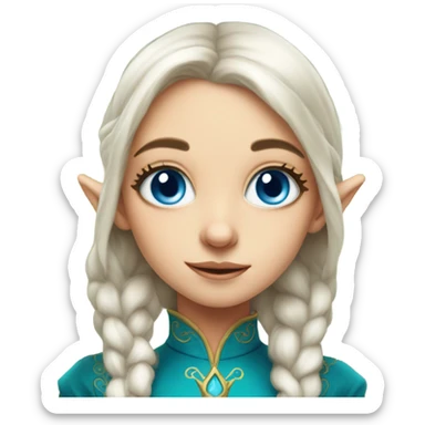 Blue eyed elf girl portrait sticker