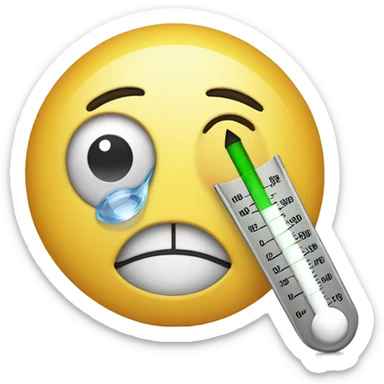 A smiley face with a thermometer right above it sticker