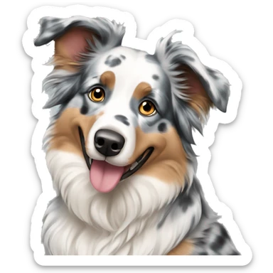Blue Merle Australian Shepard tan point sticker