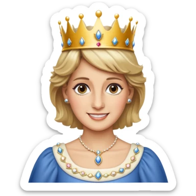 standing, Princess Diana with a crown sticker