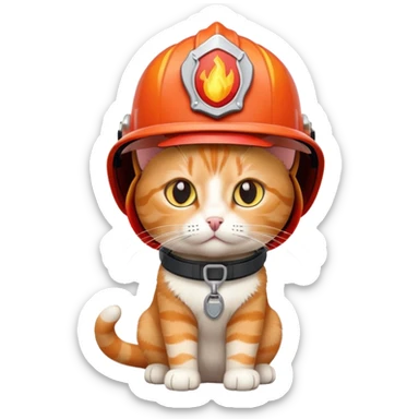 Cat fire rescue station  sticker