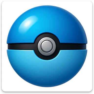 blue pokeball emoji with a black stripe and highlights like in the second reference image. Make the blue more vibrant. sticker