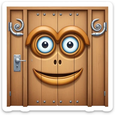 UNA PUERTA CON BRAZOS Y OJOS sticker