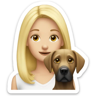 blonde girl with her labrador sticker