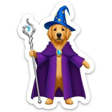 Dog wizard sticker