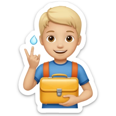 child with lunchbox sticker