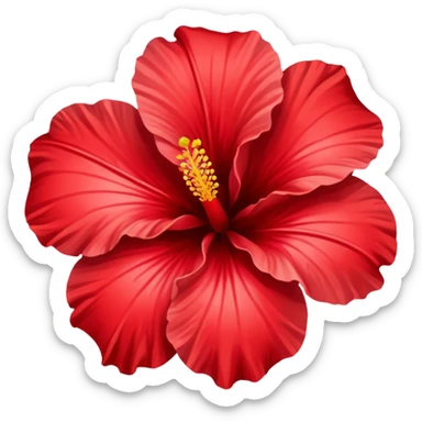 A hibiscus flower but in the shape of a heart sticker
