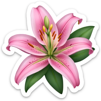 Aesthetic pink lily sticker