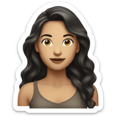 Attractive woman with long dark hair sticker