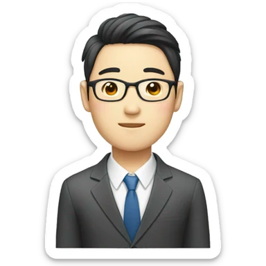Korean guy wearing a suit without glasses sticker