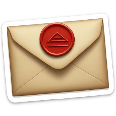 an envelope with a wax seal sticker