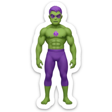 A green man beast infused with gamma radiation wearing purple pants sticker