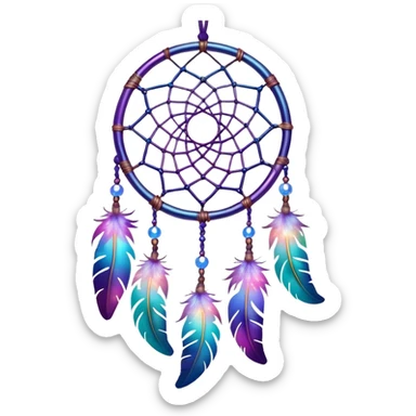 Iridescent nebula Dreamcatcher-suncatcher sticker